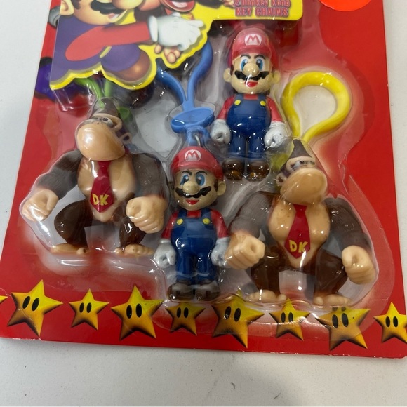 Vintage Tara Toys Nintendo Mario and Donkey Kong Key Chains Set Mario Party New - Picture 3 of 7